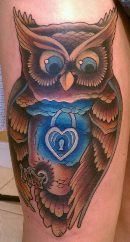 Hooter-Owl Locket by Tommy Grundel: TattooNOW
